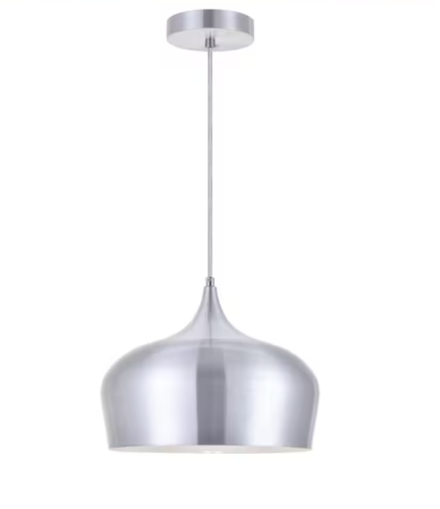 Elegant Lighting LDPD2003BN Nora 12" Wide Pendant w/AluminumShade-Brushed Nickel