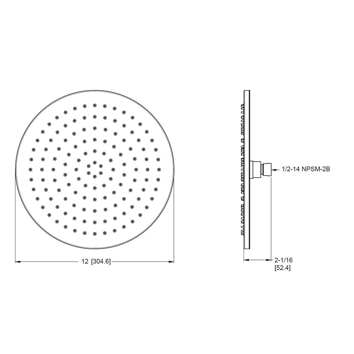 Pfister USH-05SHW Modern Round Single Function Rain Shower Head - Brushed Nickel
