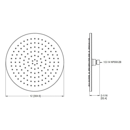 Pfister USH-05SHW Modern Round Single Function Rain Shower Head - Brushed Nickel