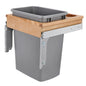 Rev-A-Shelf Single Pullout Trash Can 35 Qt , Silver, 4WCTM-1816DM-1