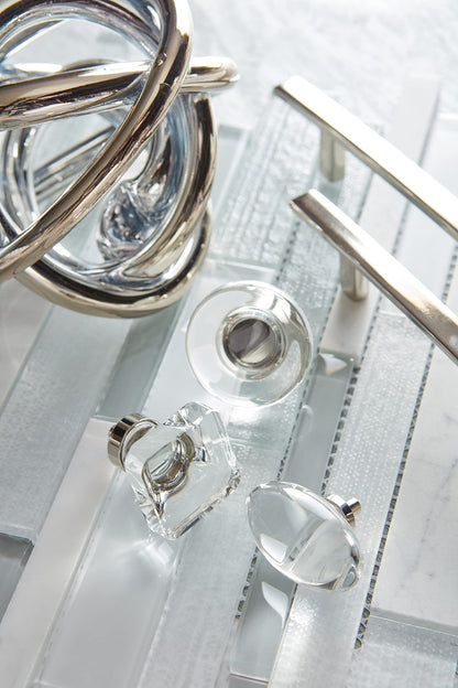 Amerock BP36655CPN 5-1/16" Glacio Clear/Polished Nickel Drawer Pull