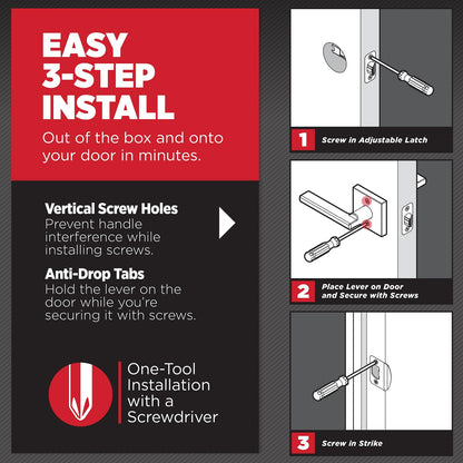 Kwikset 720HFLSQT-15 Halifax Interior Passage Door Lever Reversible Satin Nickel
