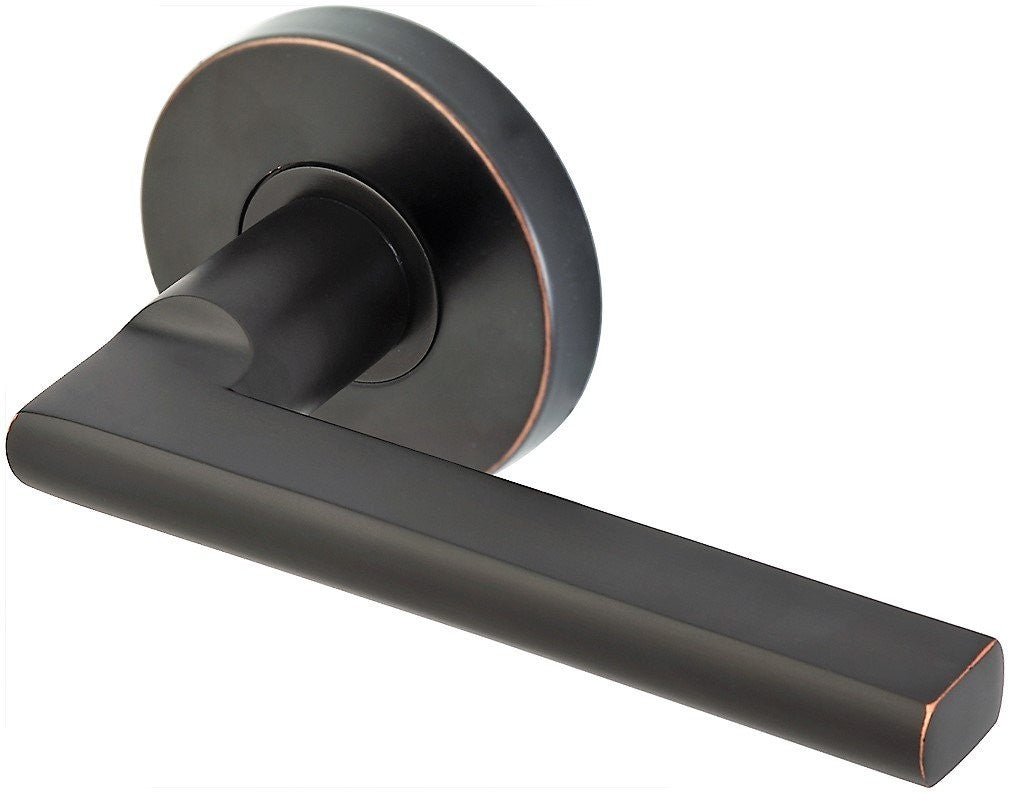 INOX RA243L472-10B RA Round Door Lever, 2-3/4-Inch Backset, Oil Rubbed Bronze