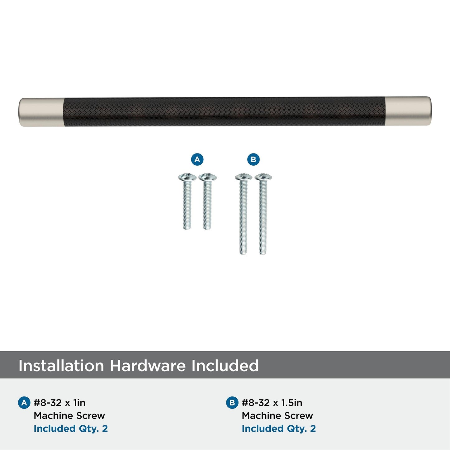 Amerock Cabinet Pull Satin Nickel/Oil-Rubbed Bronze 8" C2C Esquire