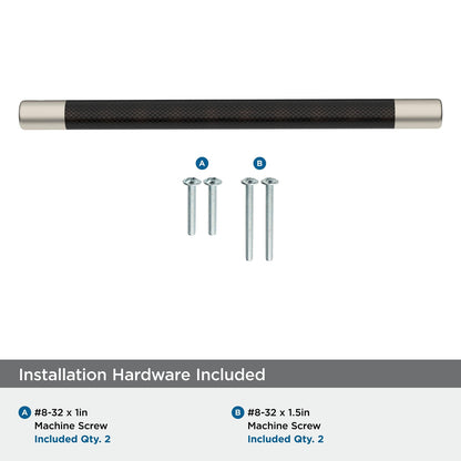 Amerock Cabinet Pull Satin Nickel/Oil-Rubbed Bronze 8" C2C Esquire