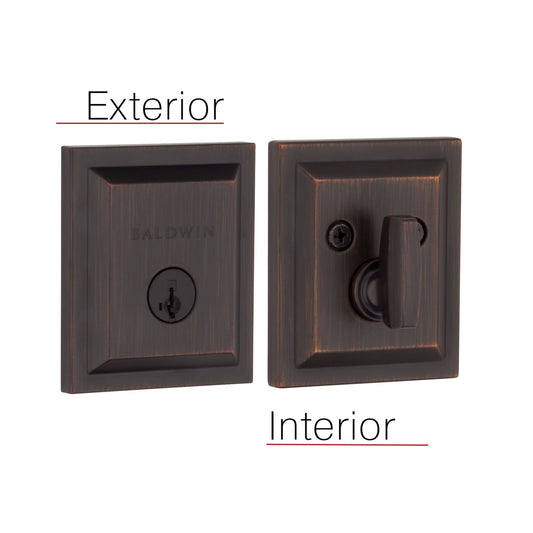 Baldwin 380SLB11PS Spyglass Single Cylinder Front Door Deadbolt Venetian Bronze
