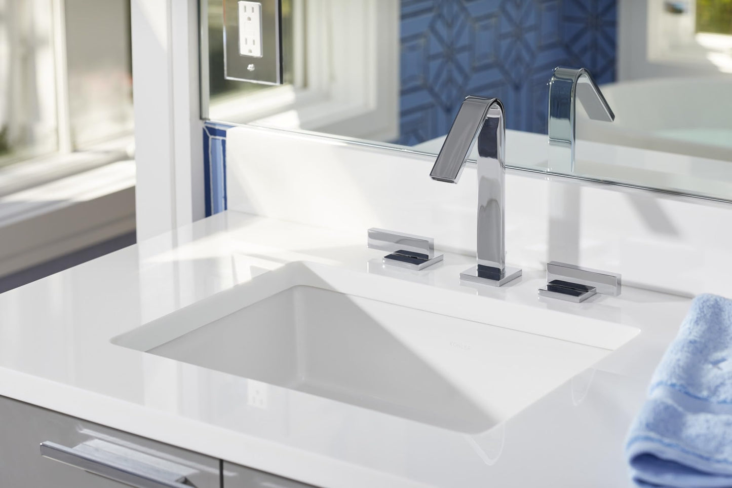 KOHLER 2882-0 Verticyl Rectangular Undermount Bathroom Sink, 19 3/4", White