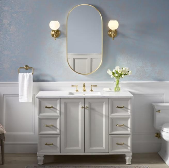 Kohler REC32986-BGL Orime 20" x 40" Capsule Framed Mirror - Gold