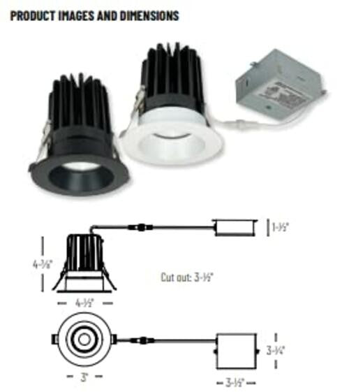 Nora NM4-RDC30MPW 4" Round LED Downlight No Housing Required Matte Powder White