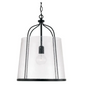 Capital Lighting Madison 1 Light Pendant, Matte Black/Clear Seeded - 347011MB