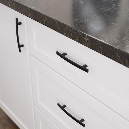 Franklin Brass P44433-FB-B (10-Pack) Matte Black Cabinet Handles 3-3/4" C2C Arch