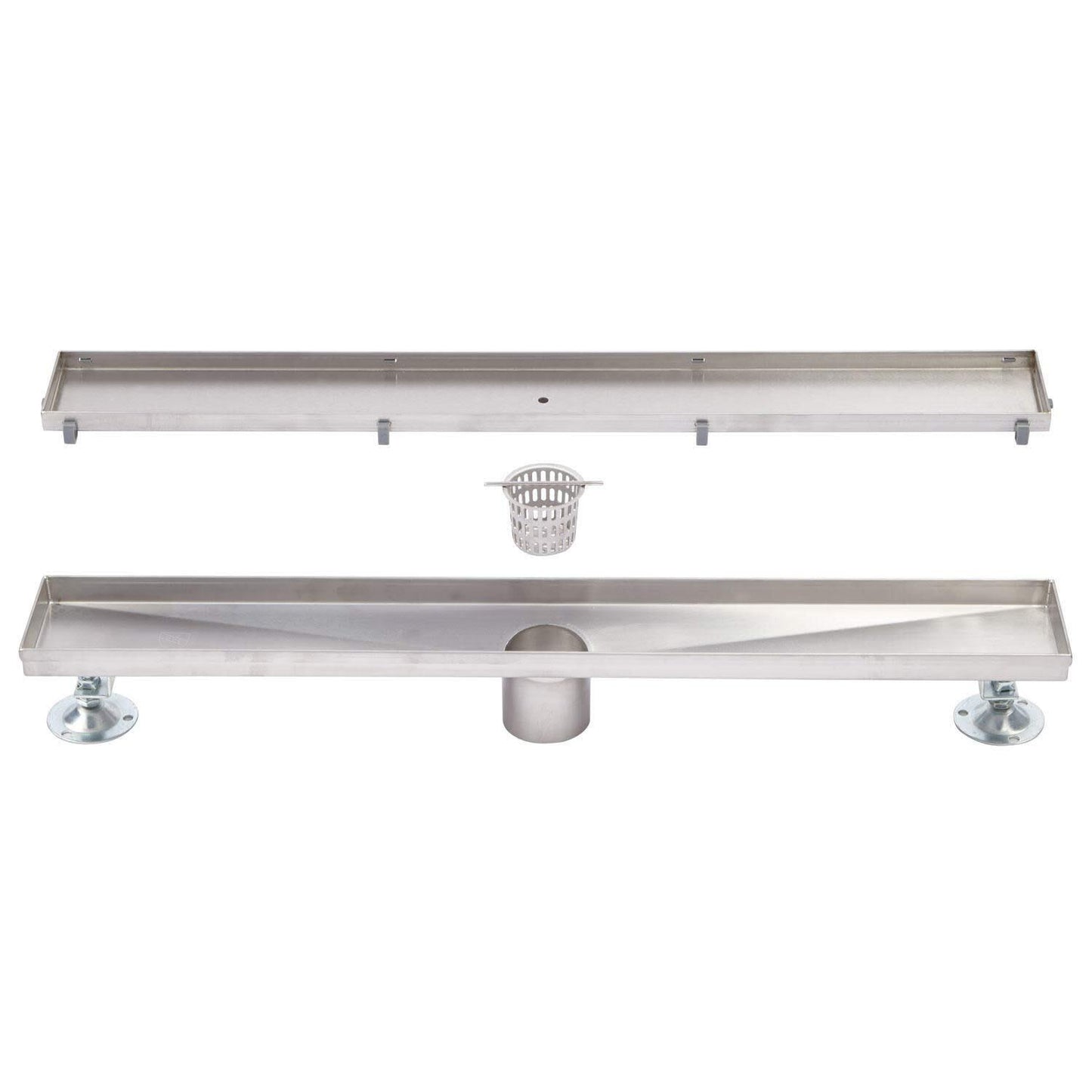 SH 443331 Cohen 60" Tile Insert Linear Shower Drain with Flange - Polished Brass