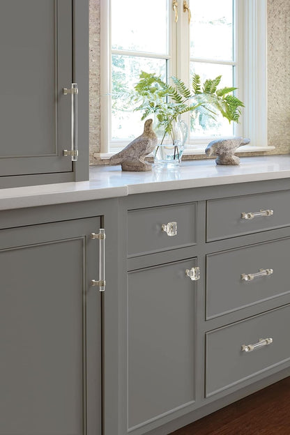 Amerock BP36654CG10 Cabinet Pull Clear/Satin Nickel 3-3/4" C2C Glacio