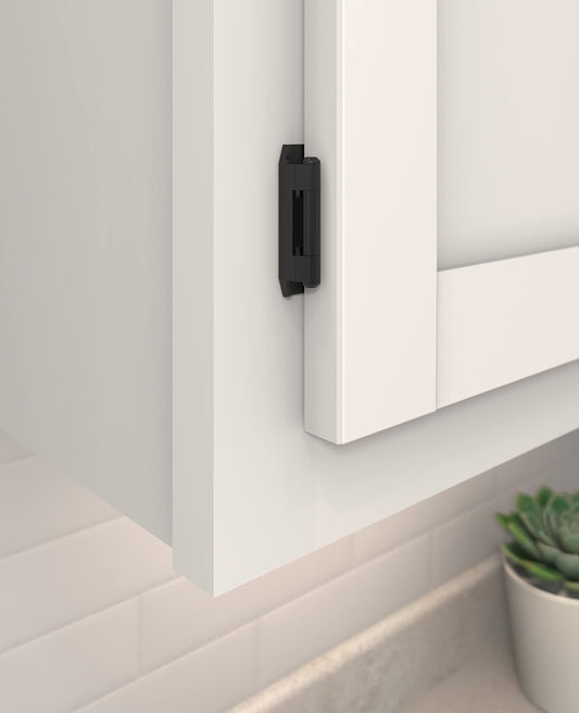 Amerock BPR8704FB Cabinet Hinge 1/2" Overlay Double Demountable Matte Black Pair