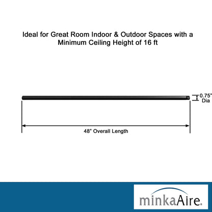 Minka-Aire 48 Inch Ceiling Fan Downrod - Coal - DR548-CL