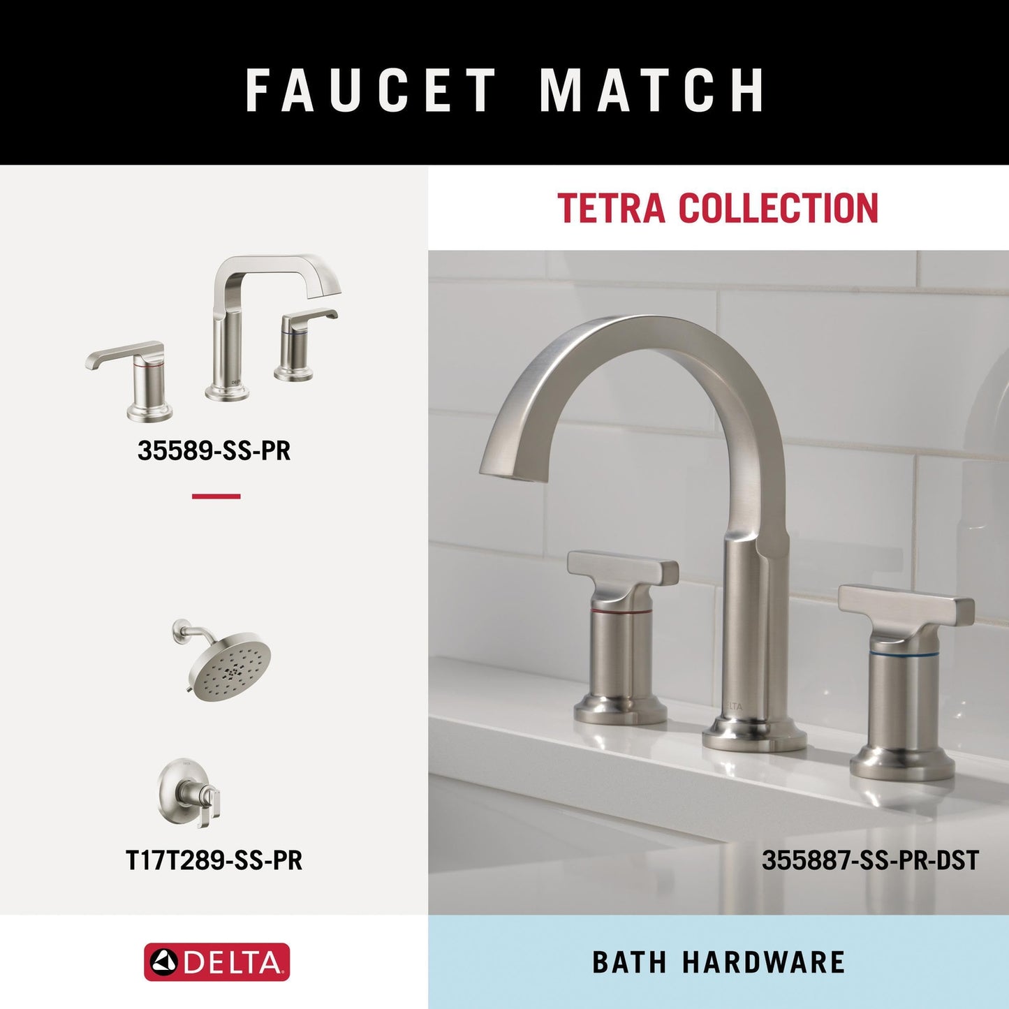 DELTA FAUCET 78908-SS Tetra 8 in. Hand Towel Bar in Stainless Steel