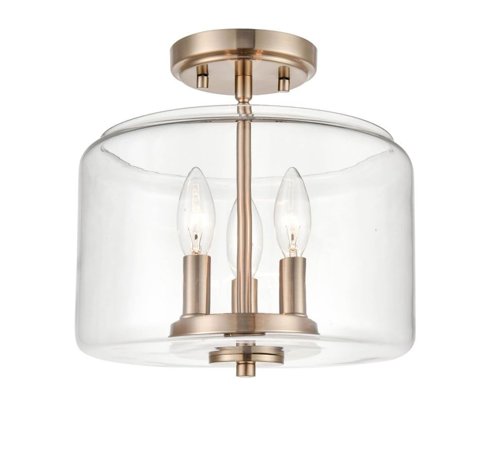 Millennium 6923-CH Transitional Three Light Semi-Flush Mount  Chrome Finish