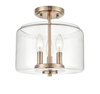 Millennium 6923-CH Transitional Three Light Semi-Flush Mount  Chrome Finish