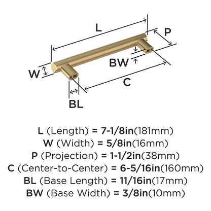 Amerock BP36559CZ 6-5/16" Bronx Champagne Bronze Drawer Pull