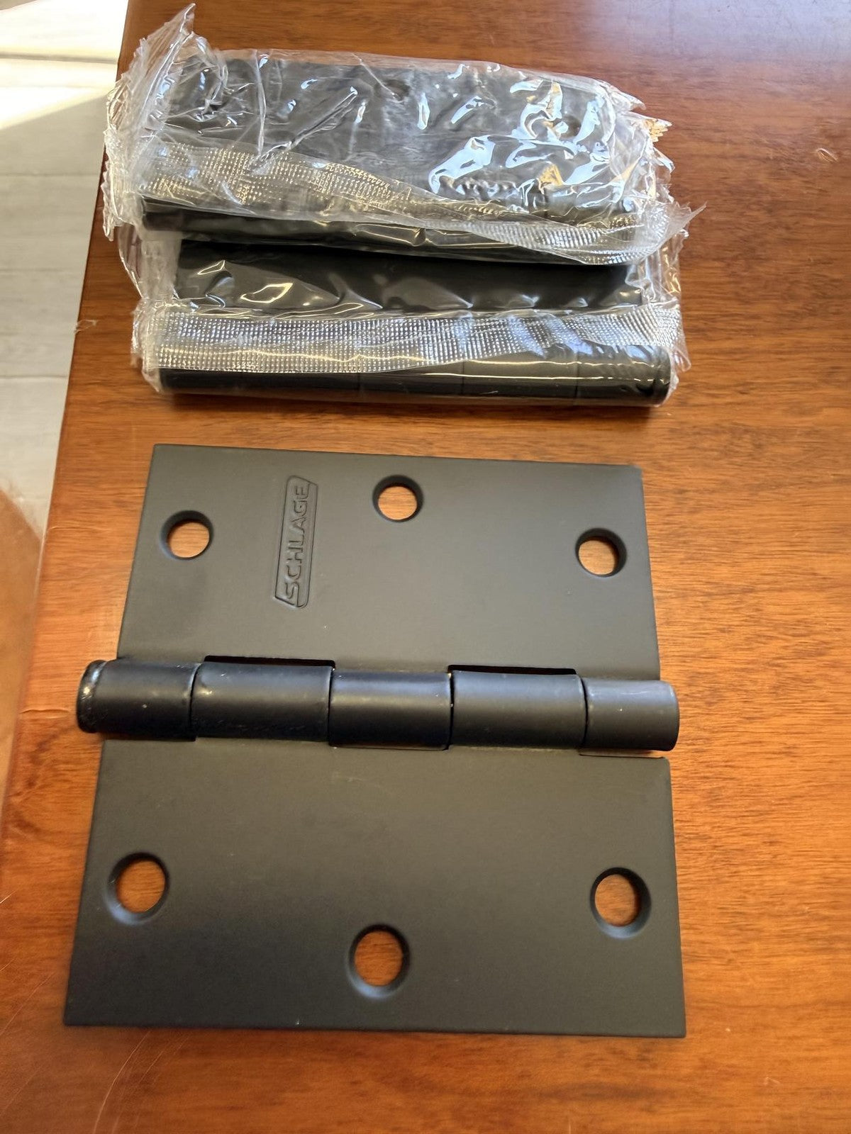 Schlage S3P1010F-RP-622 3.5" Door Hinge w/Square Corner - Matte Black (3-Pack)