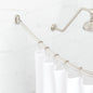 Signature Hardware 466759 60" Curved Solid Brass Shower Rod - Brushed Nickel