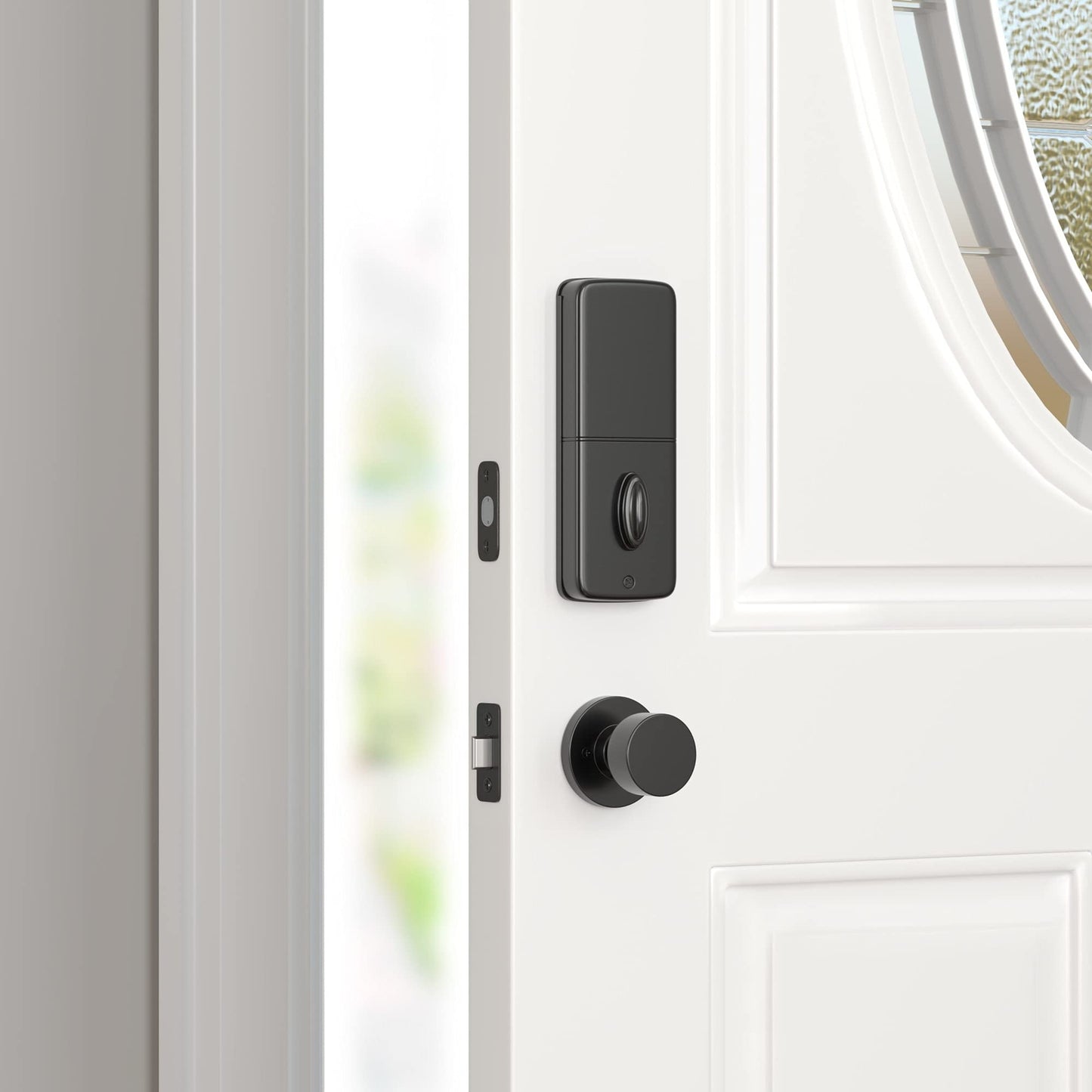 Miseno MLK4080 Tuscora Shaker Passage Door Knob Set with Round Rose Satin Nickel