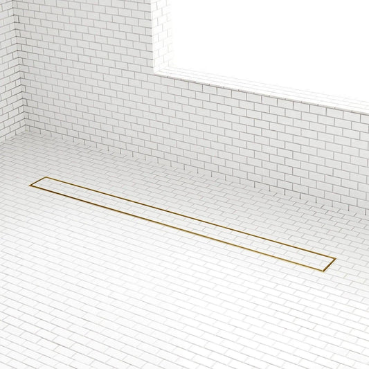 SH 482708 Cohen 40" Tile Insert Shower Drain with Flange - Brushed Gold