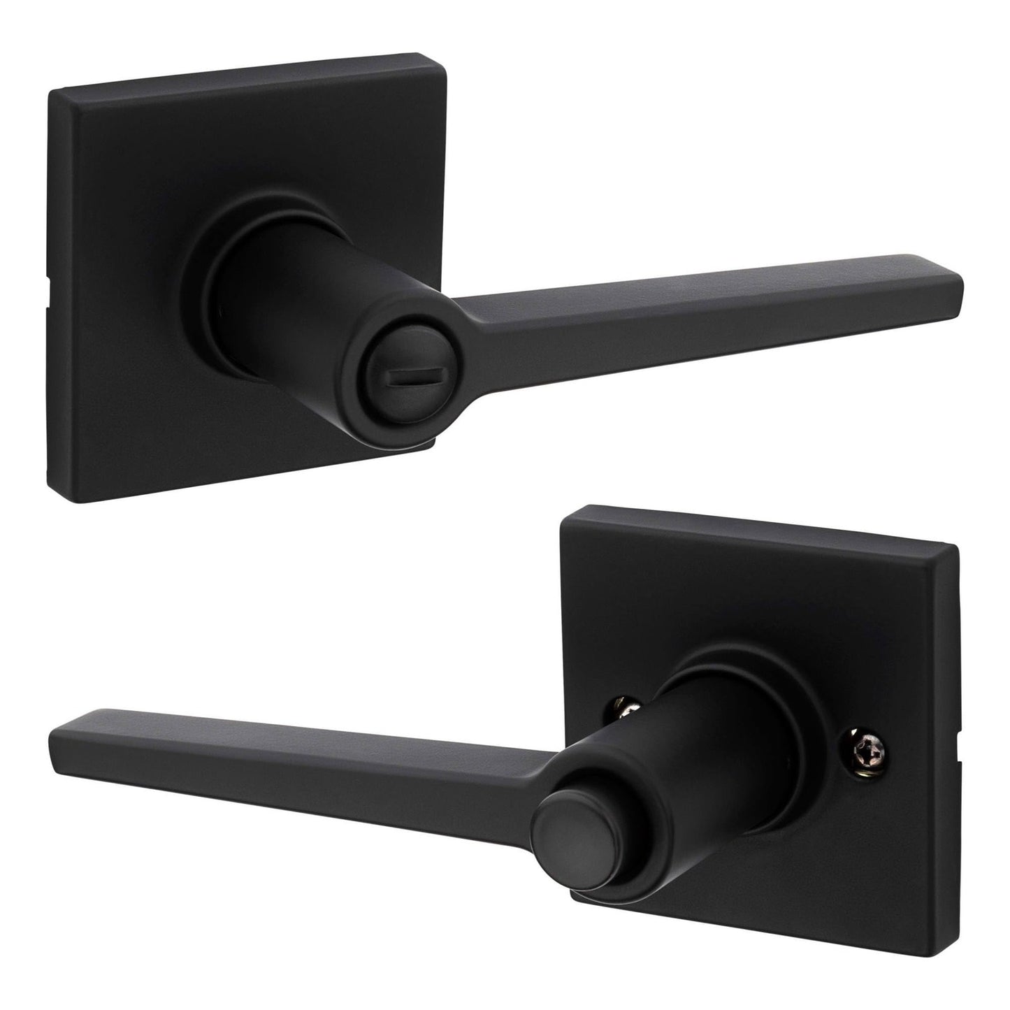 Kwikset Safe Lock Daylon Lever Square Rose Privacy Lock Satin Nickel