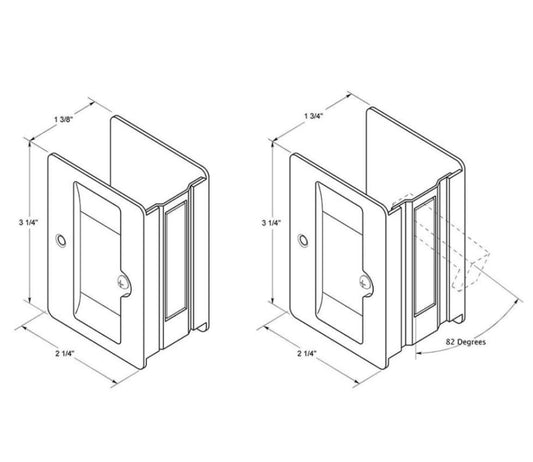 Deltana SDPA325U19 Adjustable 3 1/4-Inch x 2 1/4-Inch Passage HD Pocket Locks
