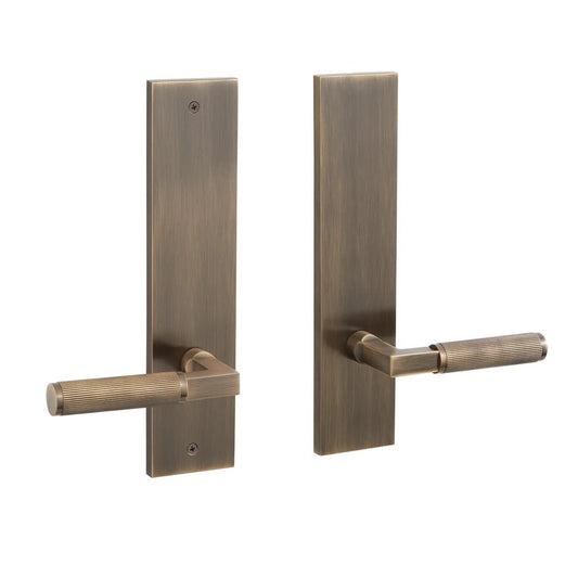 Signature Hardware 455680 Satcher Solid Brass Dummy Door Knob Set-Antique Brass