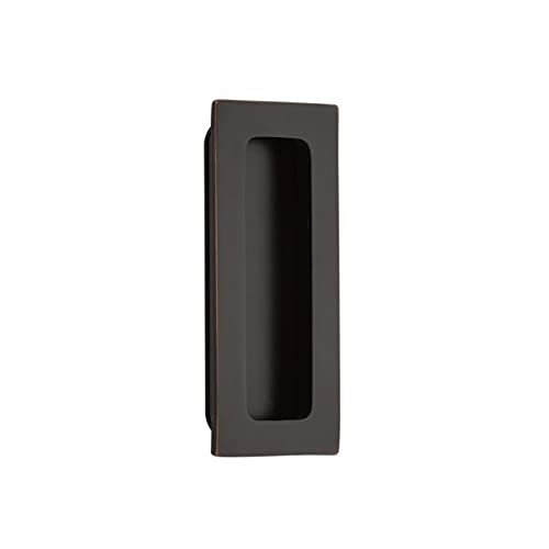 Emtek 220304US19 Modern Rectangular 4" Tall Rectangular Flush Door Pull Black