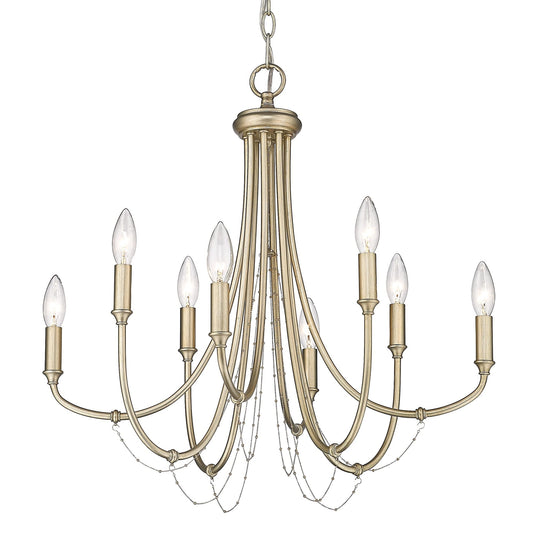 Golden Lighting Kamila 8 Light Chandelier in White Gold
