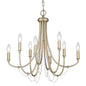 Golden Lighting Kamila 8 Light Chandelier in White Gold