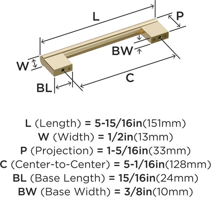 Amerock BP36913BBZ Versa 5-1/16" C2C Golden Champagne Cabinet Pull