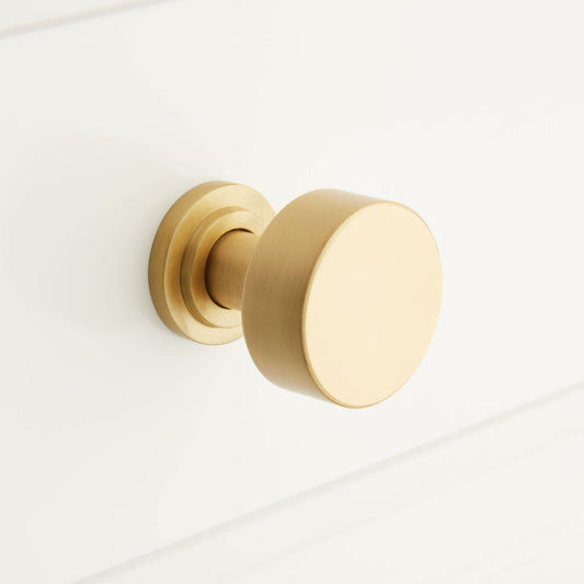 Signature Hardware SH553066SBS Colmar 1-1/4" Dia Round Cabinet Knob-Satin Brass