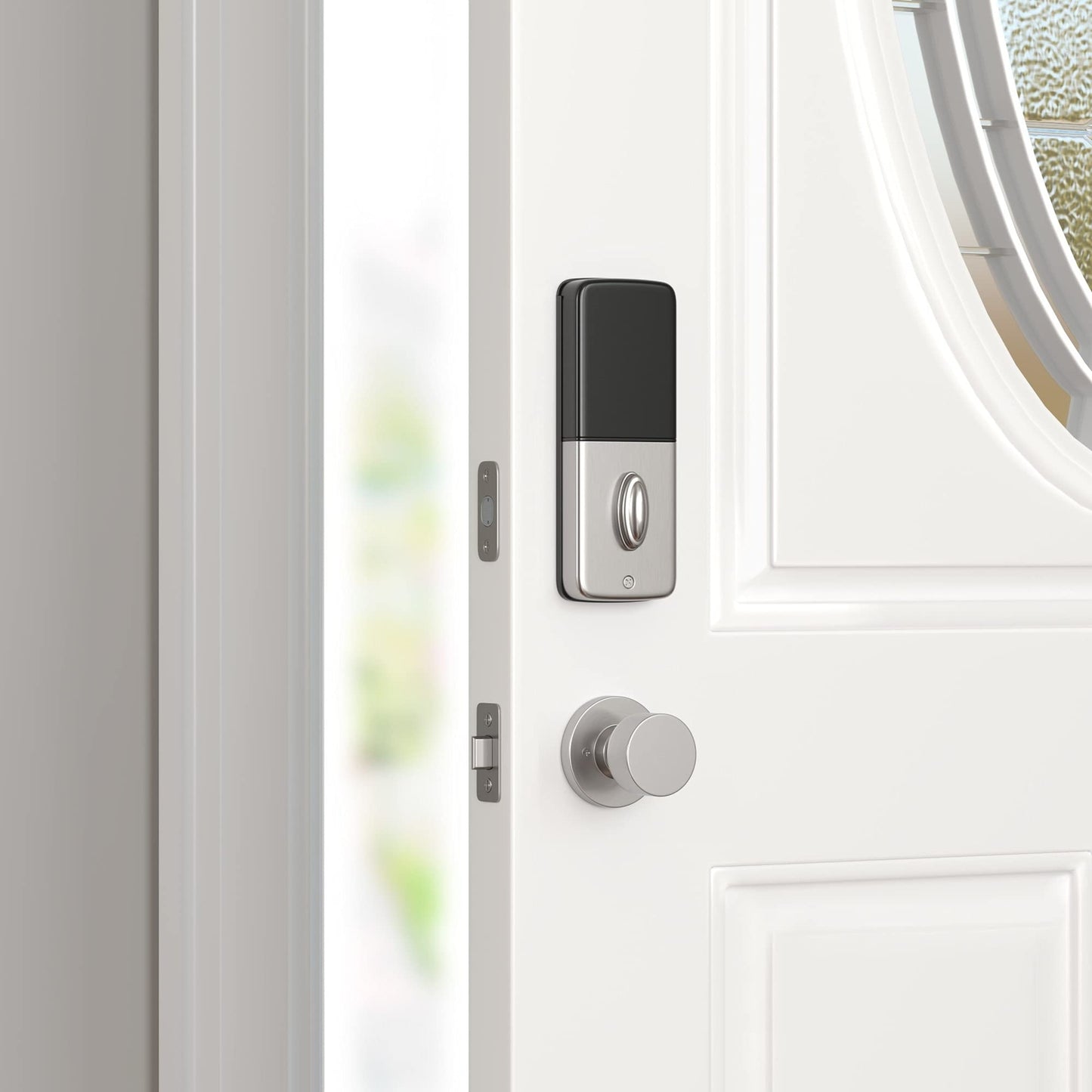 Miseno MLK4080 Tuscora Shaker Passage Door Knob Set with Round Rose Satin Nickel