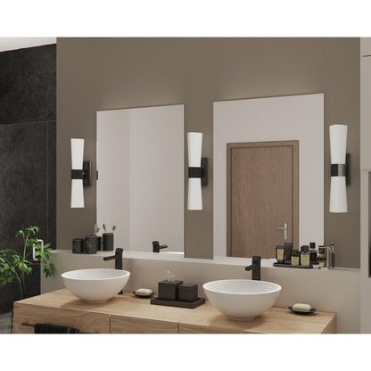 Progress Lighting P300062-031 Etched Opal Glass Modern Bath Vanity Light Black