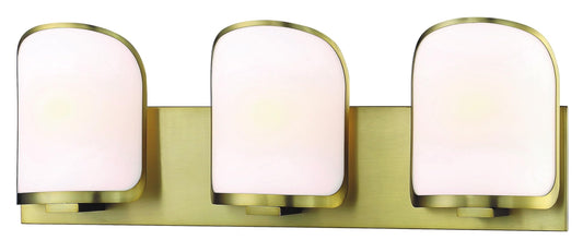 Minka Lavery 2453-695 Bishop Crossing Etched White Glass Vanity Light Soft Brass