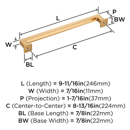 Amerock Lintel 8-13/16" Center-2-Center Champagne Bronze Cabinet Pull, BP37446CZ