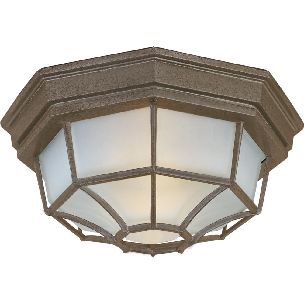 Maxim 1020WT Crown Hill LED Light Bulb Compatible Outdoor Flush Mount Light