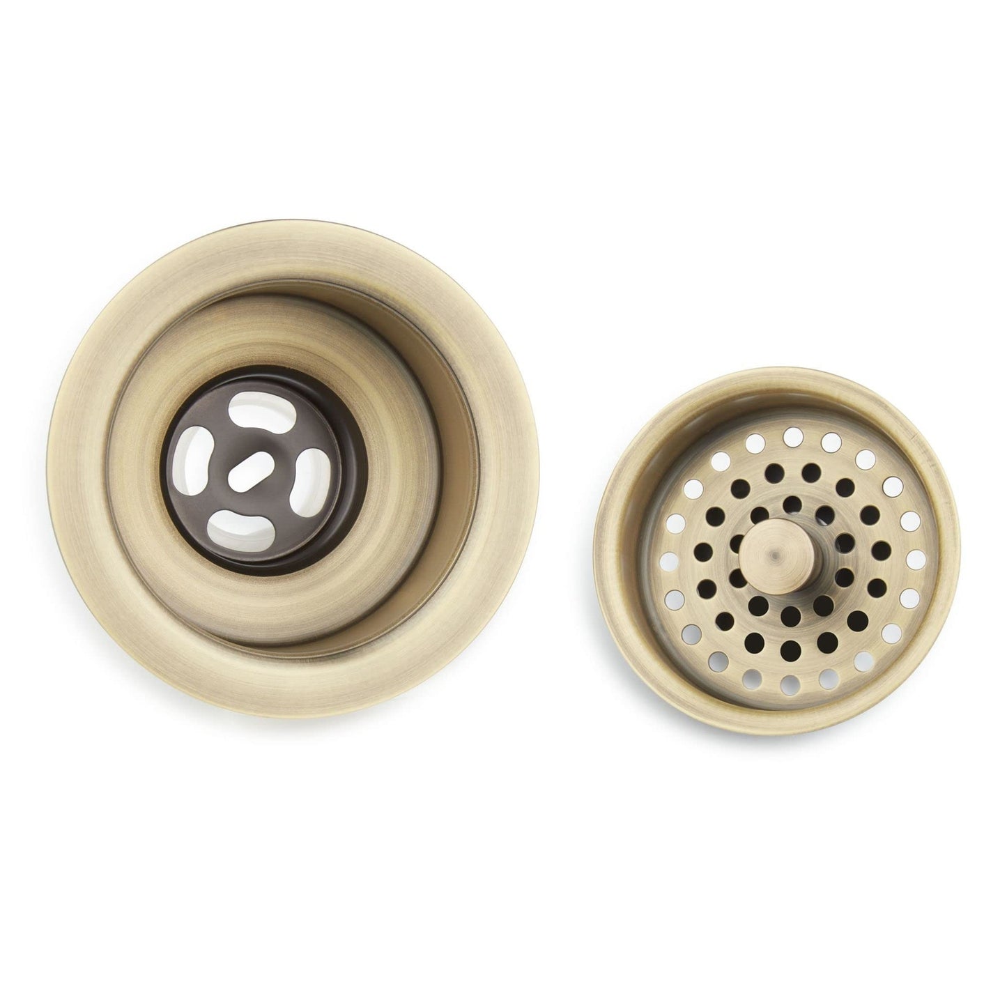 Signature Hardware SH171AC 4-1/2" Basket Strainer with Tailpiece - Satin Copper