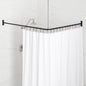 Signature Hardware 466803 60" x 48" Corner Brass Shower Rod - Matte Black