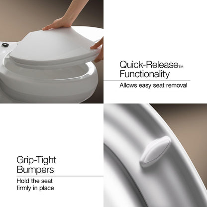 KOHLER K-26801-0 Impro ReadyLatch Quiet Close Elongated Toilet Seat, White