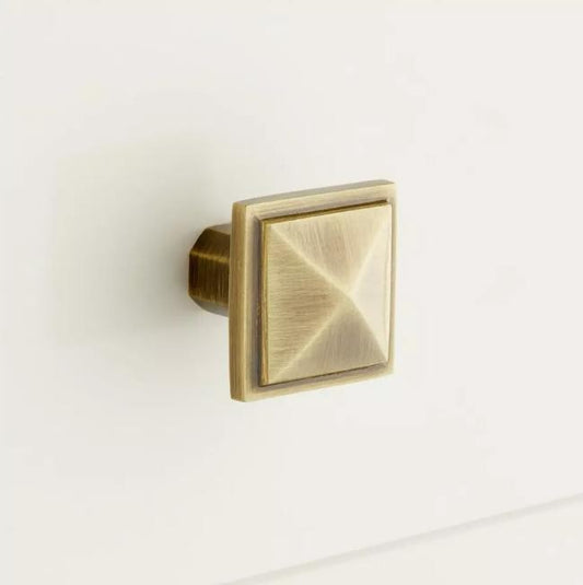 Signature Hardware MNG303KNOB-AB 1" Bresnick Knob-Antique Brass