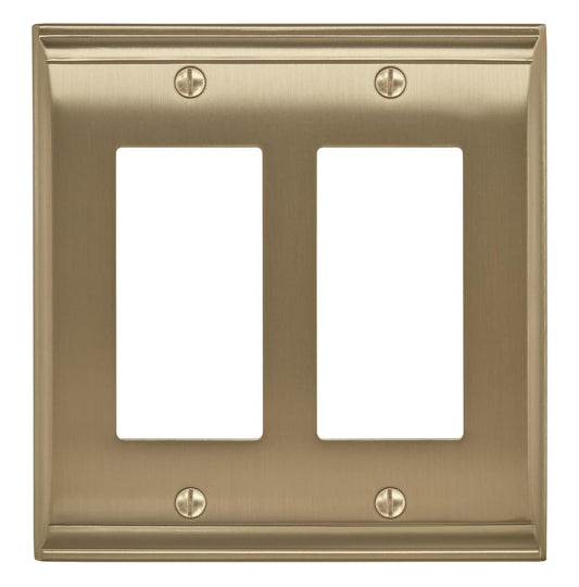 Amerock BP36505BBZ Wall Plate Golden Champagne 2 Rocker Switch Plate Cover