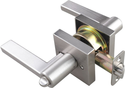 Miseno MLK1022 Lorton Flat Bar Keyed Entry Door Lever Set Satin Nickel