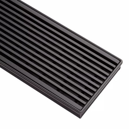 Signature Hardware - 28" Carmen Outdoor Linear Shower Drain Matte Black