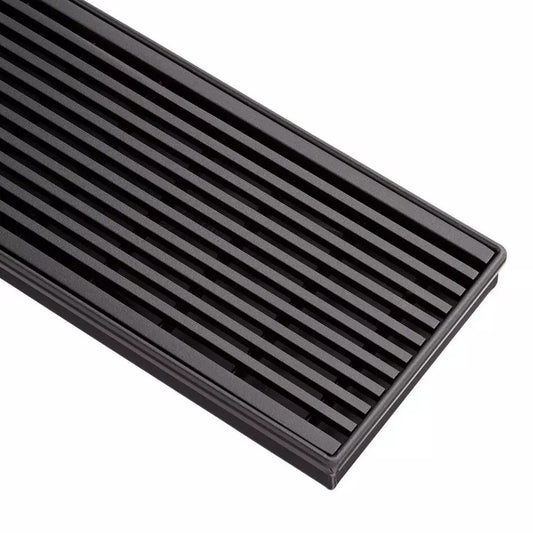 Signature Hardware - 28" Carmen Outdoor Linear Shower Drain Matte Black