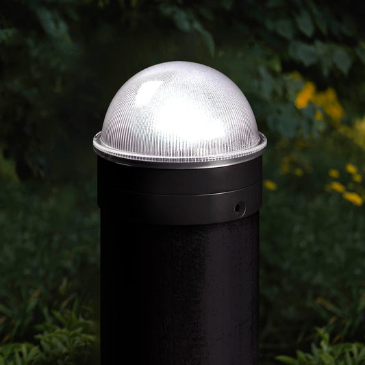 Classy Caps CH2233B Summit Chain Link Solar Post Cap, Black-LED White Light
