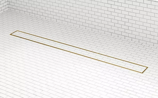 Signature Hardware 40" Tile Insert Linear Shower Drain - Brushed Gold